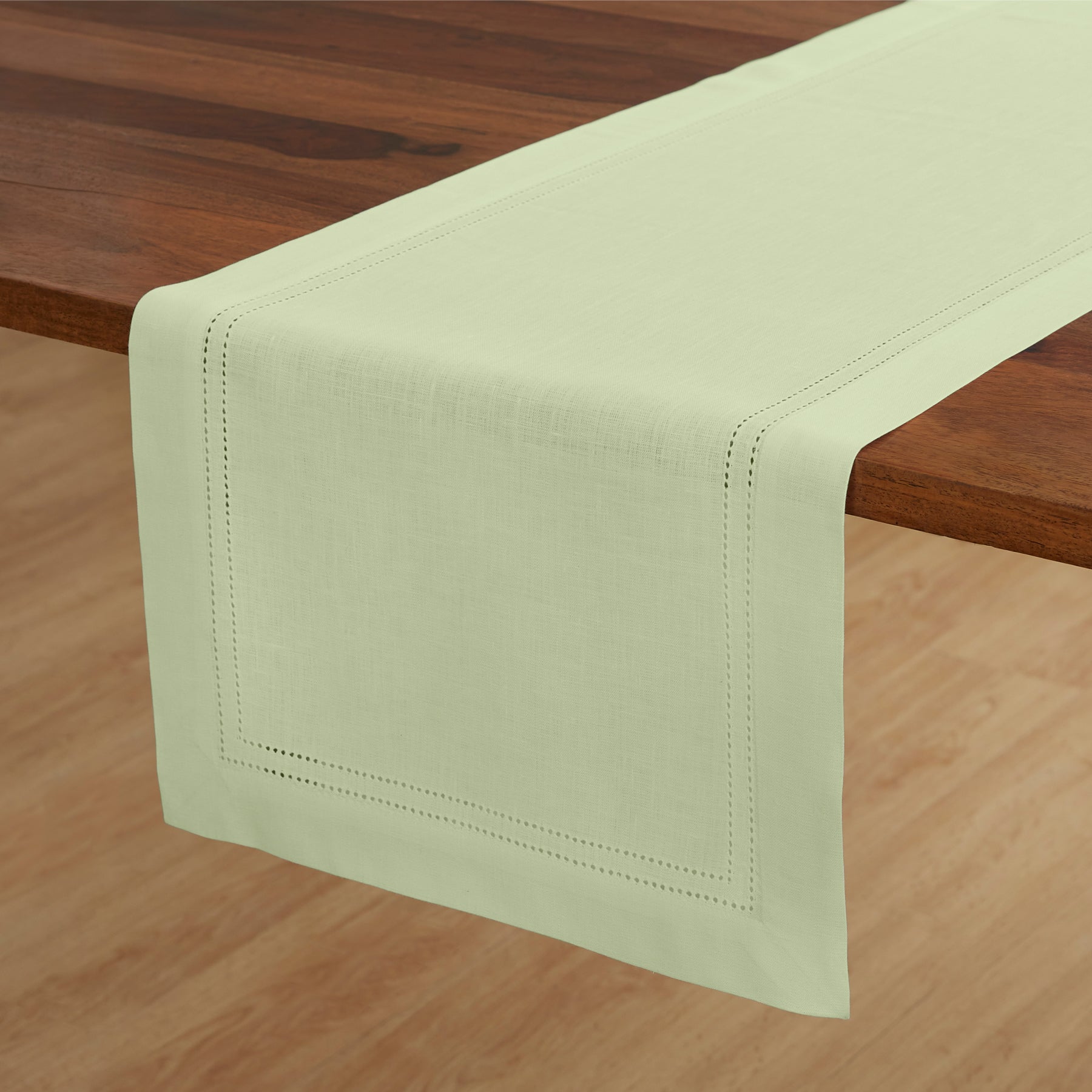 Premium Linen Double Hemstitch Table Runner - Elegant Dining Decor for Weddings, Parties & Home Decor