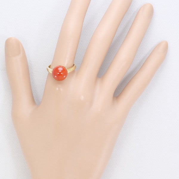 18K Yellow Gold Coral Ring for Women - Elegant Handmade Jewelry for Weddings, Anniversaries & Special Occasions