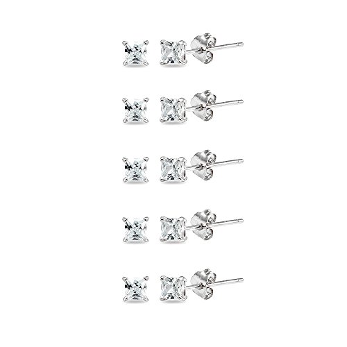 5 Pairs - Silver
