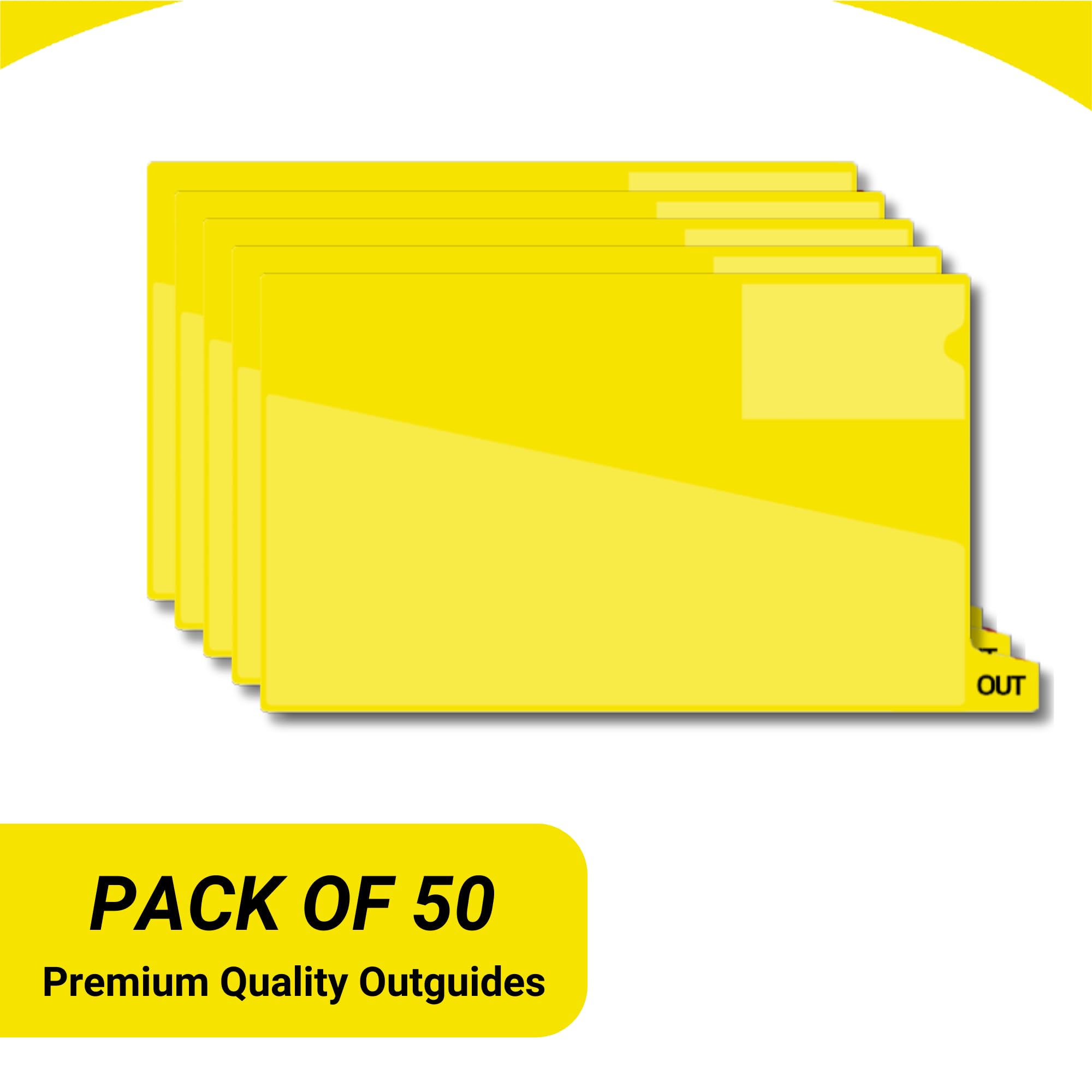 Vinyl File Folders with Diagonal Cut Front Pocket & Top Slip Pocket - Legal Size 9x16 Inches, Yellow (50/Box) - Perfect for Office Organization, Medical Records & Legal Documents