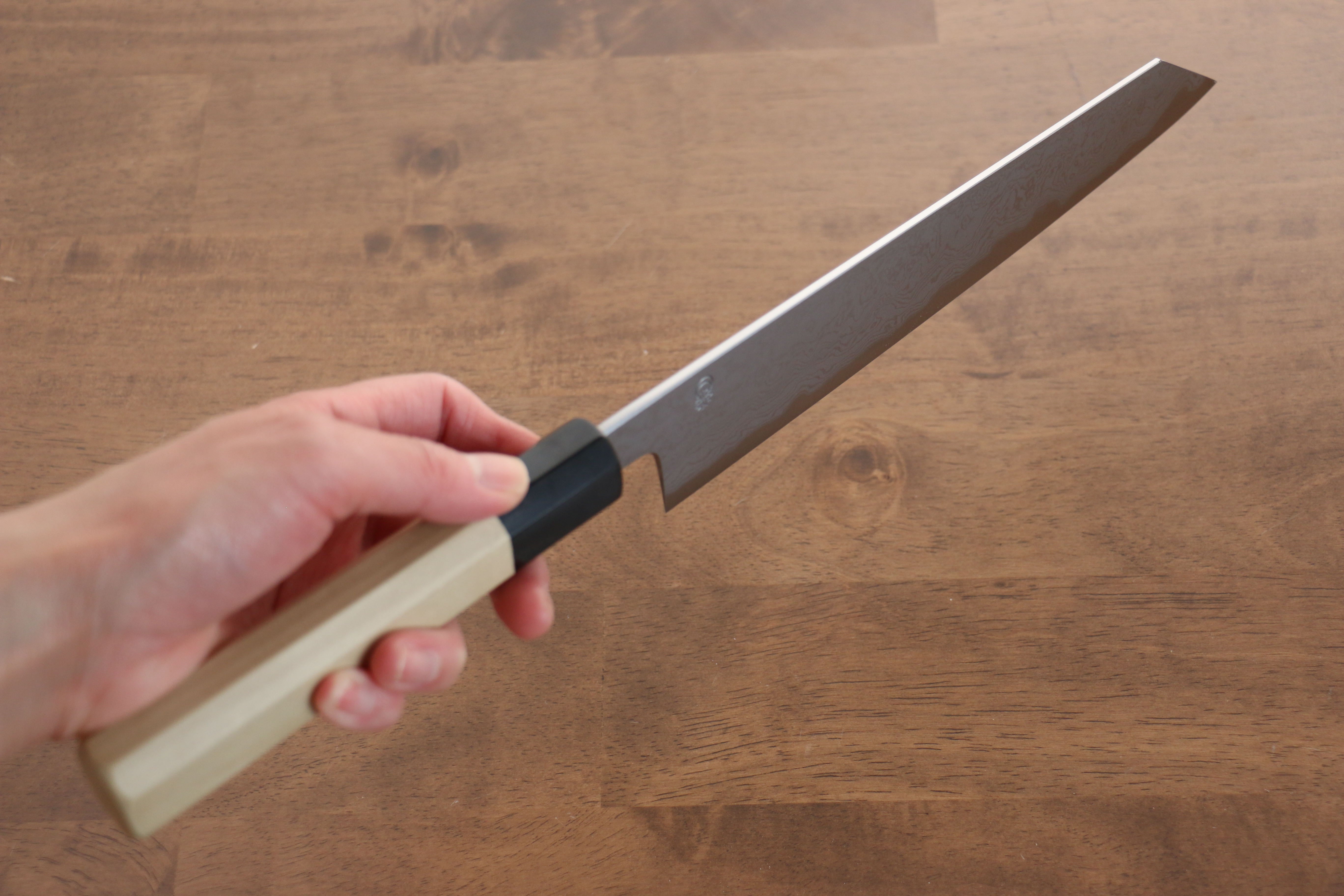 Premium Kikuzuki Blue Steel No.1 Damascus Kiritsuke Gyuto Knife 240mm - Japanese Chef Knife with Magnolia Wood Handle - Perfect for Sushi, Sashimi & Precision Cutting
