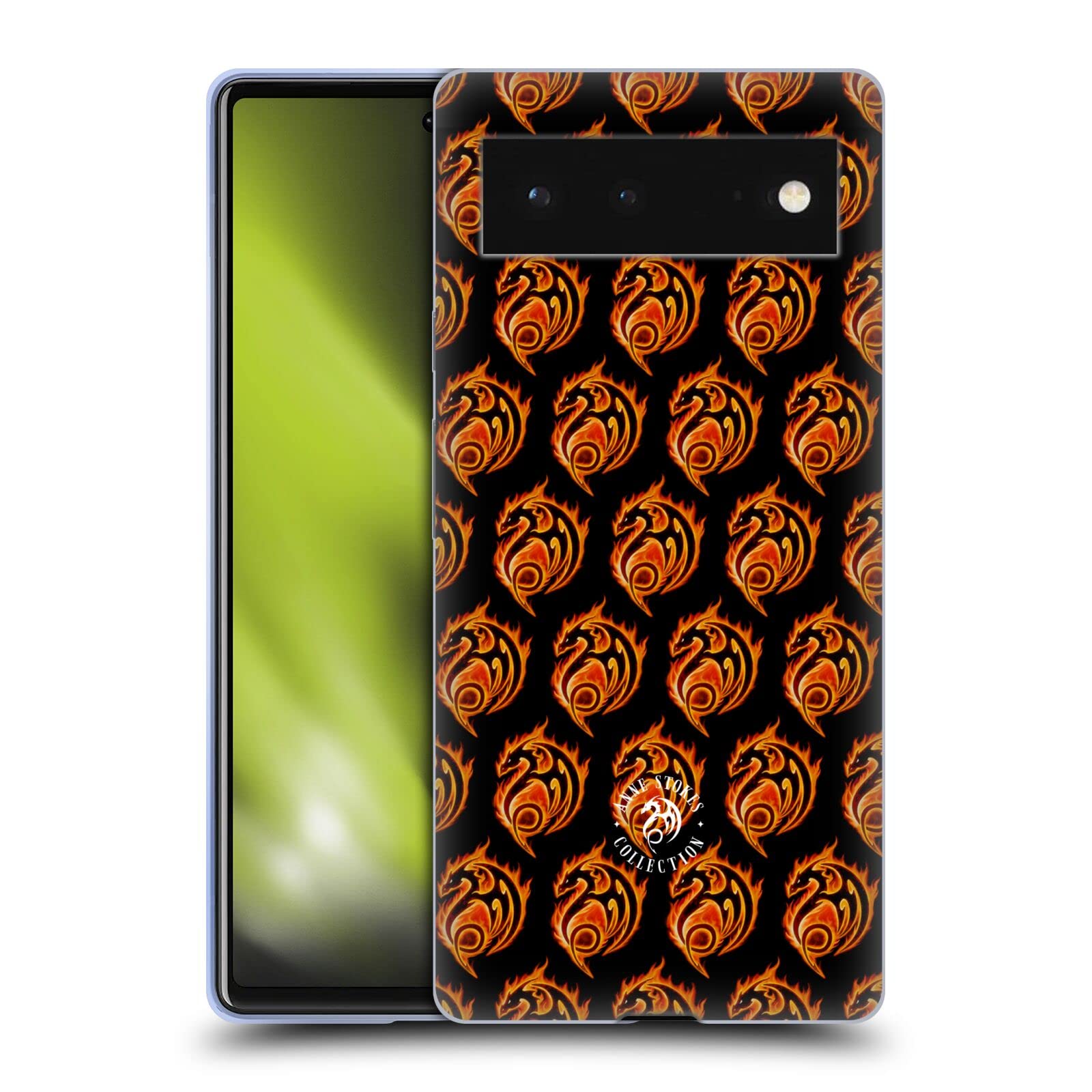 Anne Stokes Dragon Fire Case for Google Pixel 6 - Tribal Design Soft Gel Cover for Protection & Style