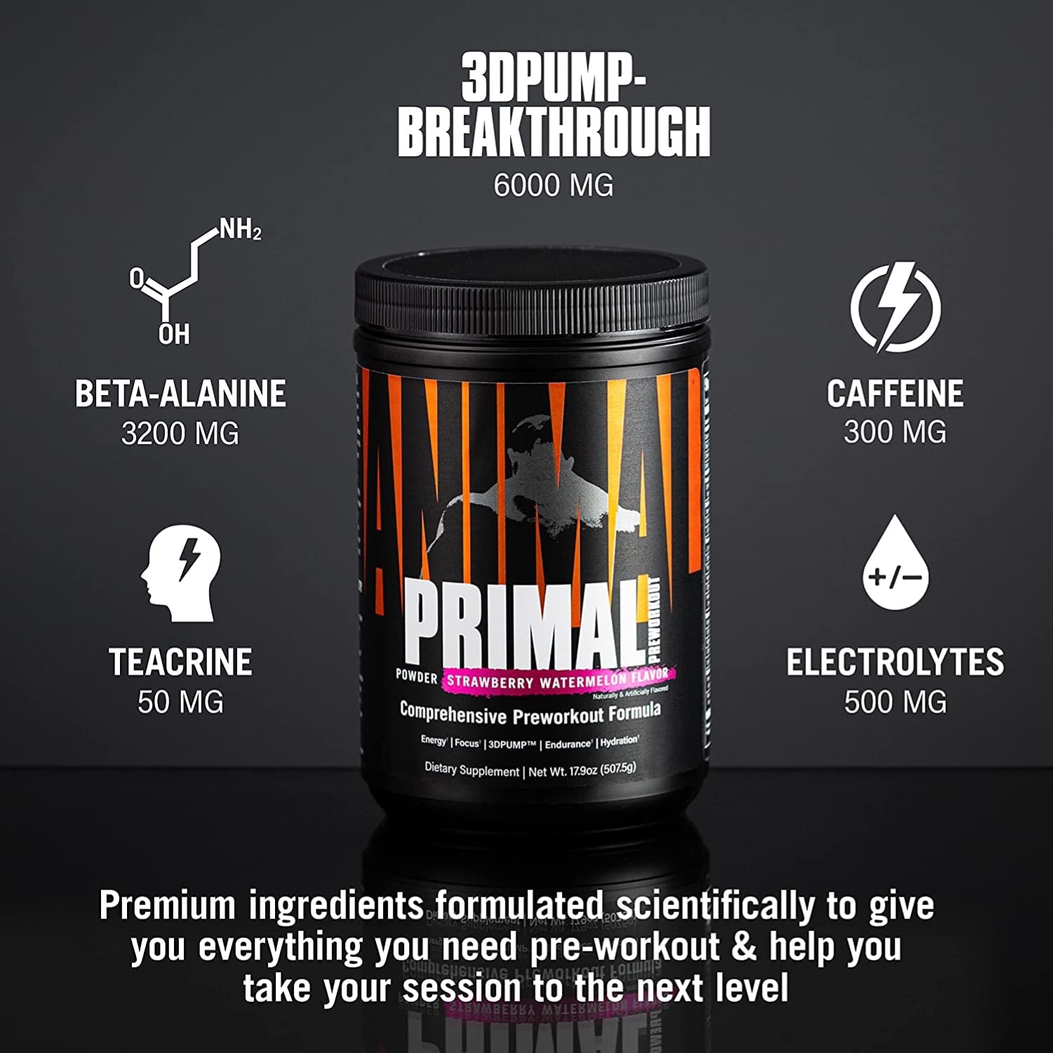 Animal Primal Preworkout Powder 507g - Premium Workout Supplement for Energy & Focus - Ideal for Gym, Bodybuilding & Fitness Training