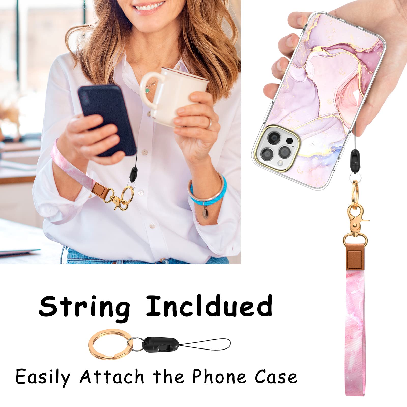 Stylish Wrist Lanyard Keychain for Women & Men - Secure Holder for Car Keys, ID Badges, Cards, Wallet & Phone - Perfect for Work, Travel & Outdoor Activities