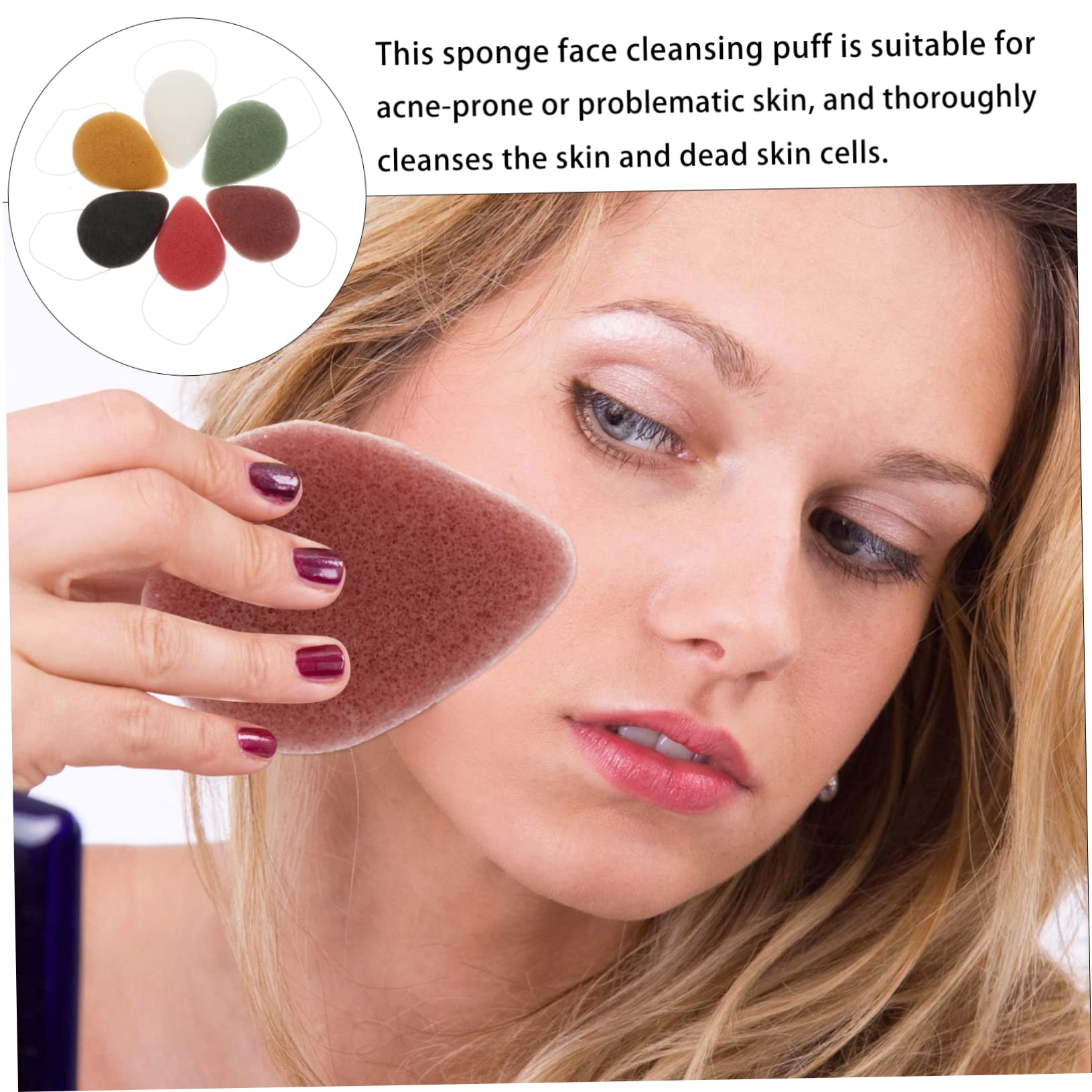 FOMIYES 6-Pack Natural Facial Cleansing Sponges - Gentle Exfoliating & Makeup Removing Face Sponges for Daily Skincare Routine | Perfect for Sensitive Skin & Travel Beauty Essentials