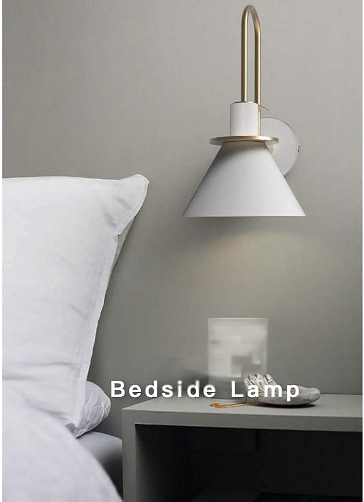 Modern Macarons Horn LED Wall Light - E27 Wrought Iron Wall Lamp for Bedside, Reading, Restaurant & Cafe Decor - 31cm Decorative Lighting for Stairs, Hotels & Home Ambiance