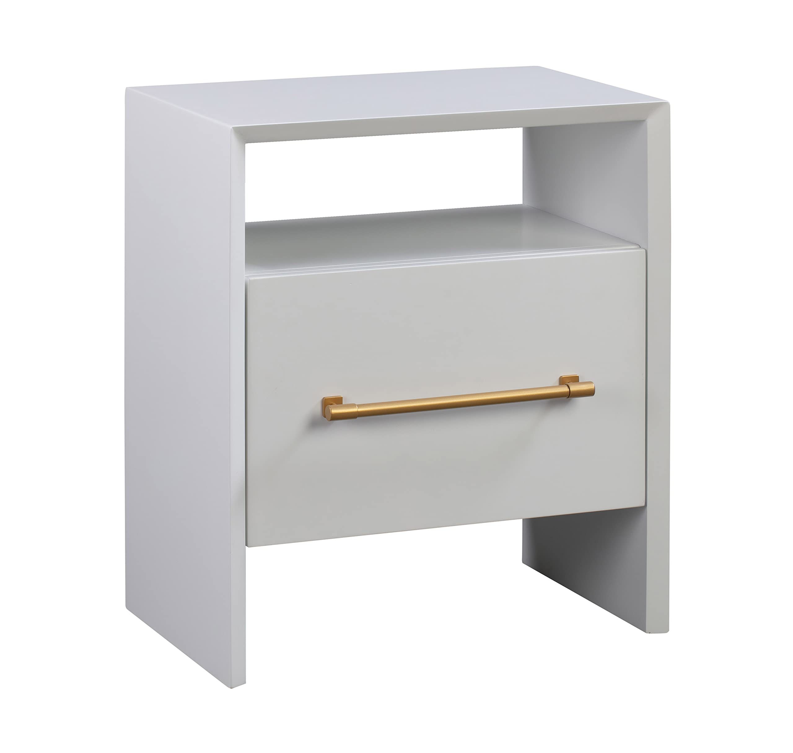 Tov Furniture Libre Nightstand - White Wooden Bedside Table with Drawer for Bedroom, Living Room, or Guest Room - Perfect for Storage and Stylish Home Decor