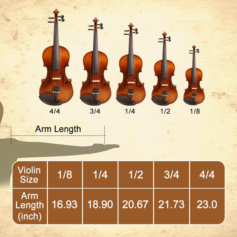 Best 1/8 Violins for Kids Ages 3-5 - Premium Maple & Spruce Wood with Ebony Fittings - Perfect Beginner Violin Gift for Young Musicians - Ideal for Music Lessons, Practice & Early Childhood Education