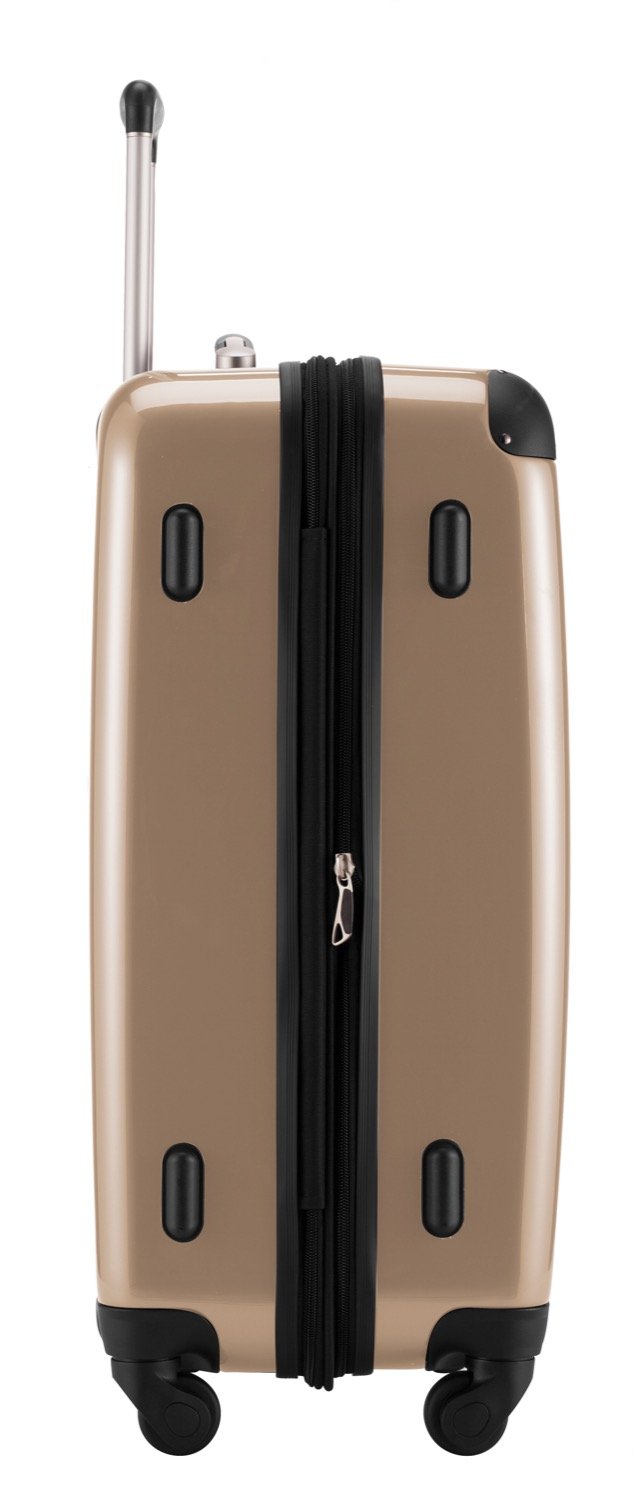 Premium Hand Luggage Carry-On Suitcase 65cm Champagne Color - Ideal for Business Travel & Weekend Getaways