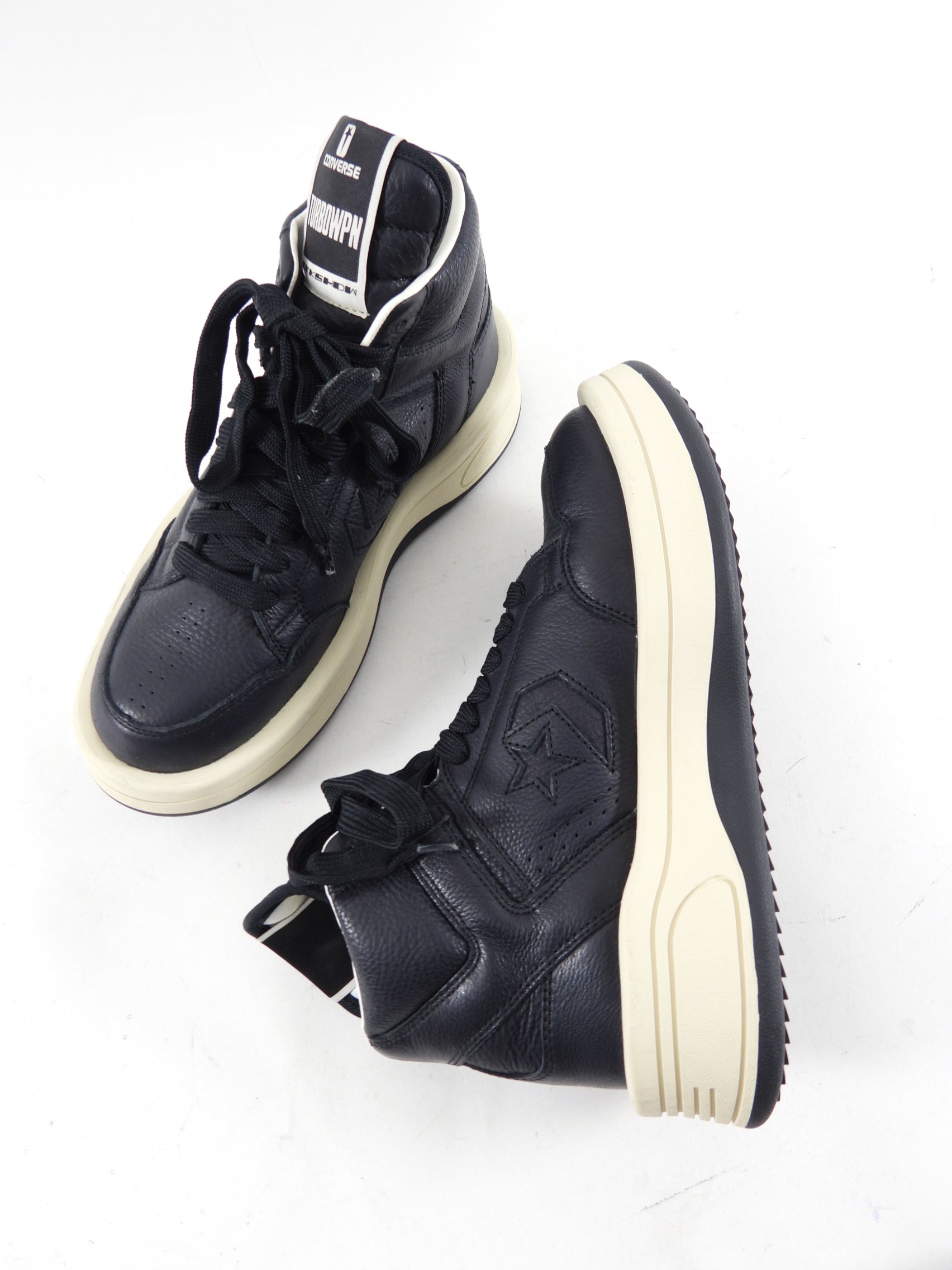 Converse x Rick Owens Turbowpn Limited Edition Leather High Top Sneakers - Size 40.5 / 9 - Streetwear Fashion & Urban Style for Men & Women