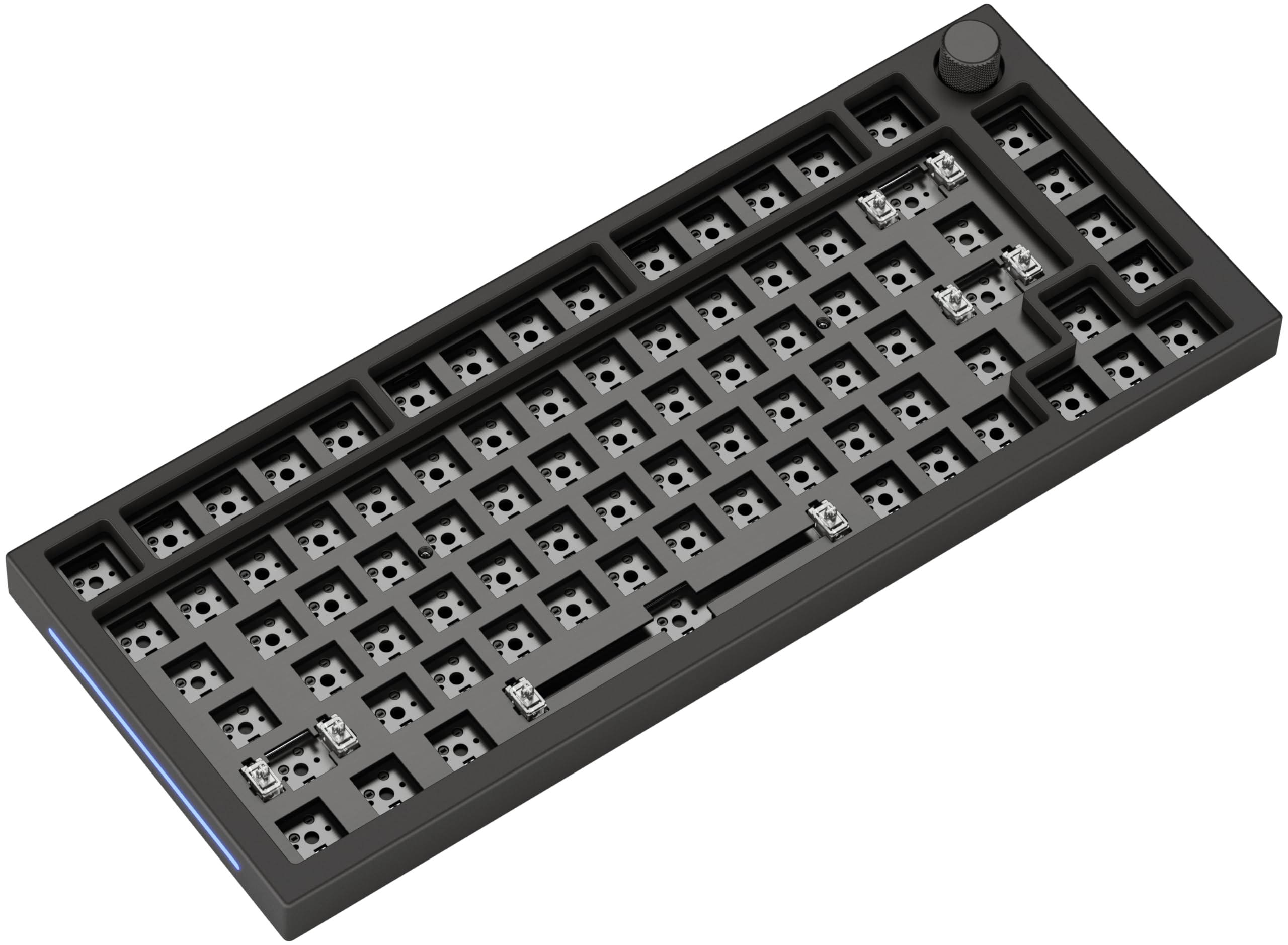 Glorious GMMK PRO 75% Modular Mechanical Gaming Keyboard - Barebone TKL (75% Layout), 1.5kg Aluminum Frame, Hot-Swappable 5-Pin Switches, RGB Backlit, ANSI US Layout - Black - Perfect for Esports, Streaming & Office Work