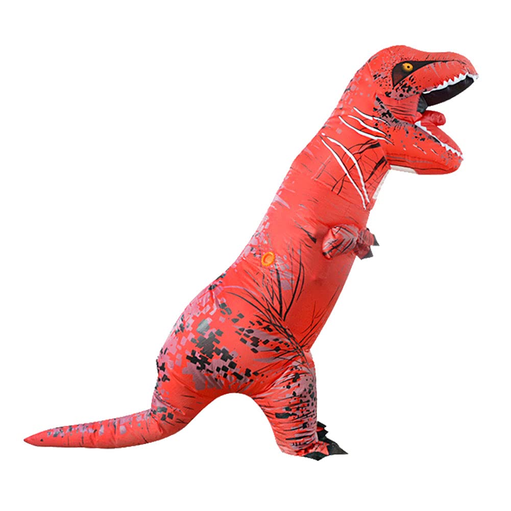 **Inflatable Dinosaur Costume for Adults - Red Cartoon T-Rex Halloween Party Cosplay Outfit | Perfect for Halloween, Costume Parties, and Themed Events**