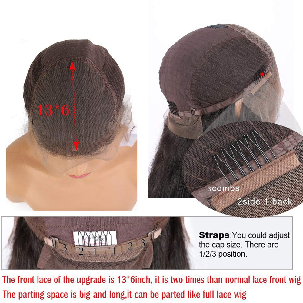 QUINLUX 150 Density #4/27 Ombre Highlight Lace Front Human Hair Wig with Baby Hair - 13x6 Deep Part Straight Brazilian Remy Hair for Black Women | Natural Look for Daily Wear, Parties & Special Occasions