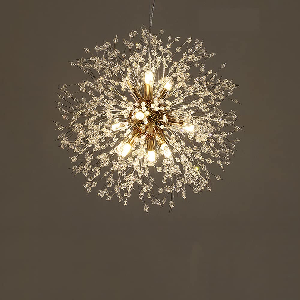 Modern Crystal Iron Nordic Chandelier - Elegant Pendant Lighting for Kitchen Island, Bedroom, Living Room | Durable Ceiling Hanging Lamp with Premium Crystals for Home & Restaurant Decor