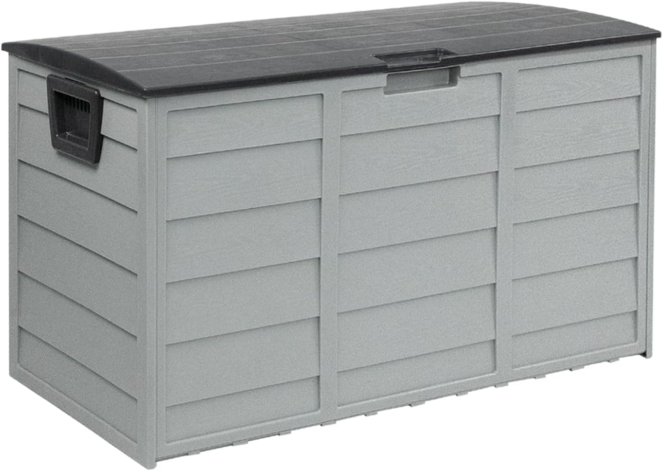 75 Gallon Resin Deck Box for Patio - Waterproof Outdoor Storage Container with Handles & Wheels - Grey Deck Storage Box for Cushions, Pool Toys & Garden Tools - Perfect for Backyard, Poolside & Deck Organization