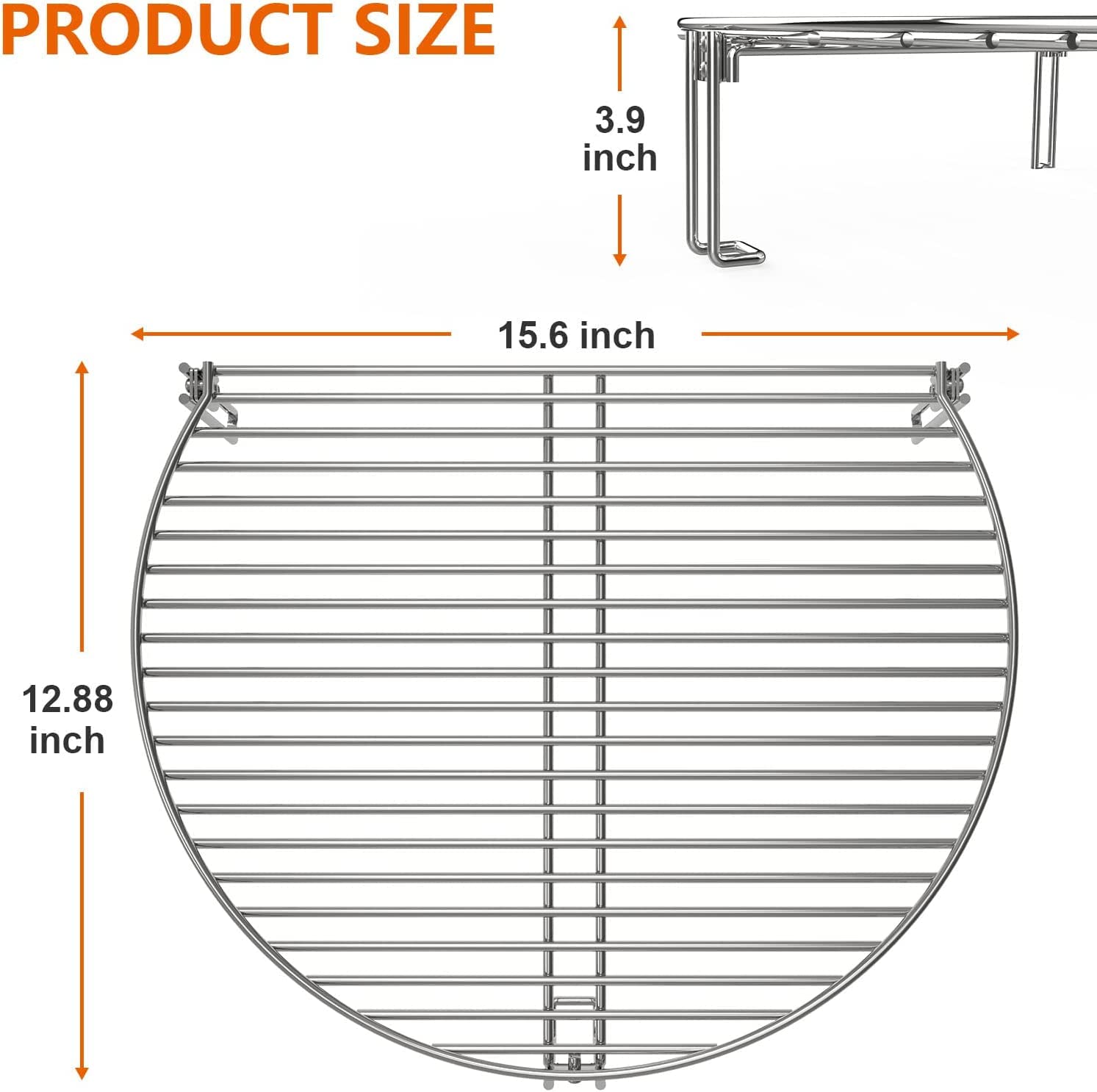 Stainless Steel BBQ Grill Expander Rack for Big Green Egg Large & XL - Compatible with Kamado Joe Classic, Char-Griller Akorn 18