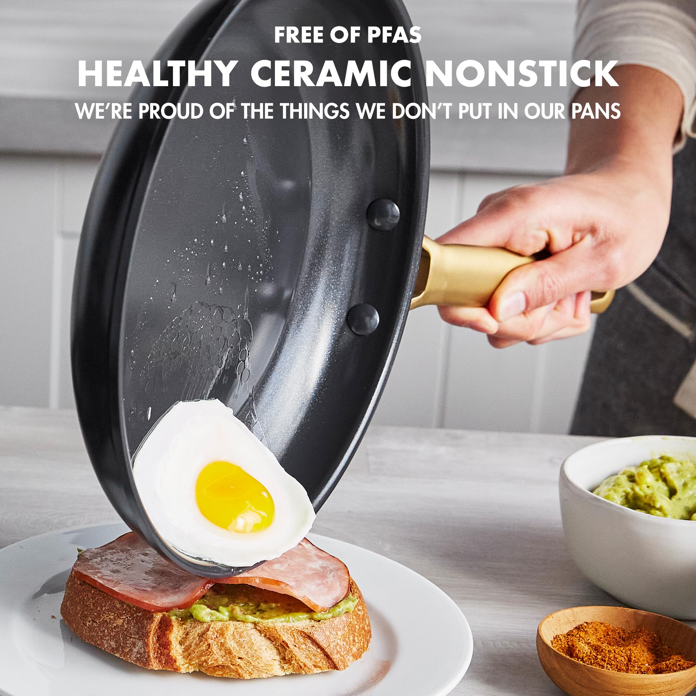 GreenPan Reserve Hard Anodized Healthy Ceramic Nonstick 5-Piece Cookware Set - PFAS-Free, Dishwasher & Oven Safe, Black Pots & Pans with Gold Handles for Healthy Cooking | Perfect for Frying, Sautéing & Baking in Modern Kitchens