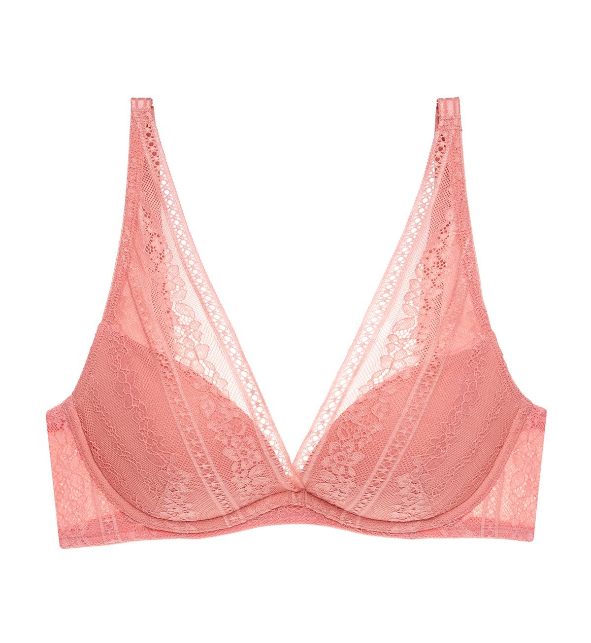 Aqua Lucky Plunge Wired Bra - Push Up Lace Underwire Bra for Women, Sexy Deep V Neck Design, Comfortable Everyday Wear & Special Occasions