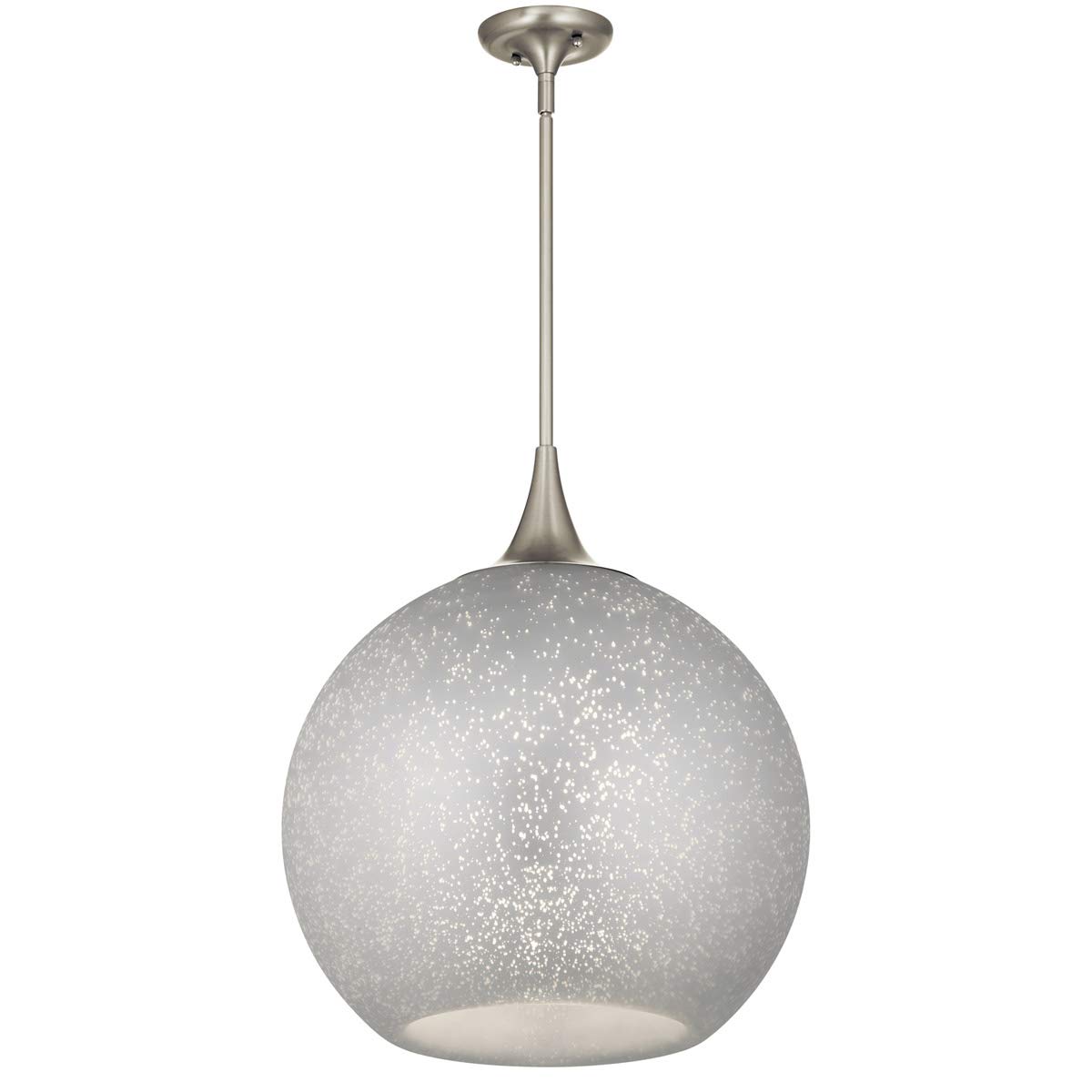Kichler 43553NI Modern One Light Pendant - Sleek Single Bulb Hanging Fixture for Kitchen Island, Dining Room & Entryway Lighting