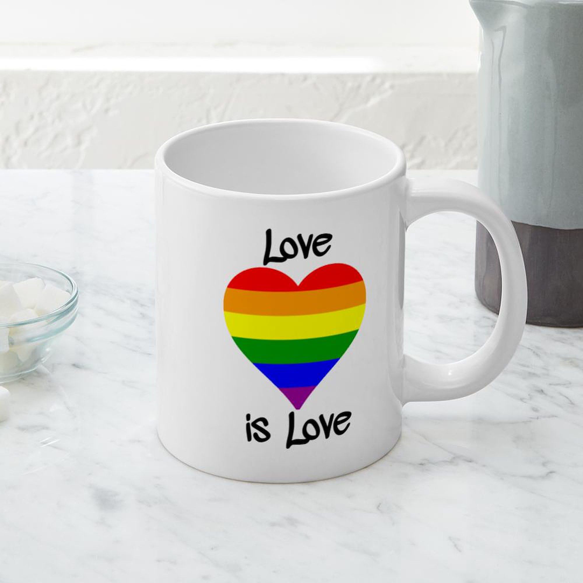 Love Is Love 20 oz Ceramic Coffee Mug - Large Insulated Tea Cup for Hot & Cold Drinks - Perfect for LGBTQ Pride, Home, Office & Gifts