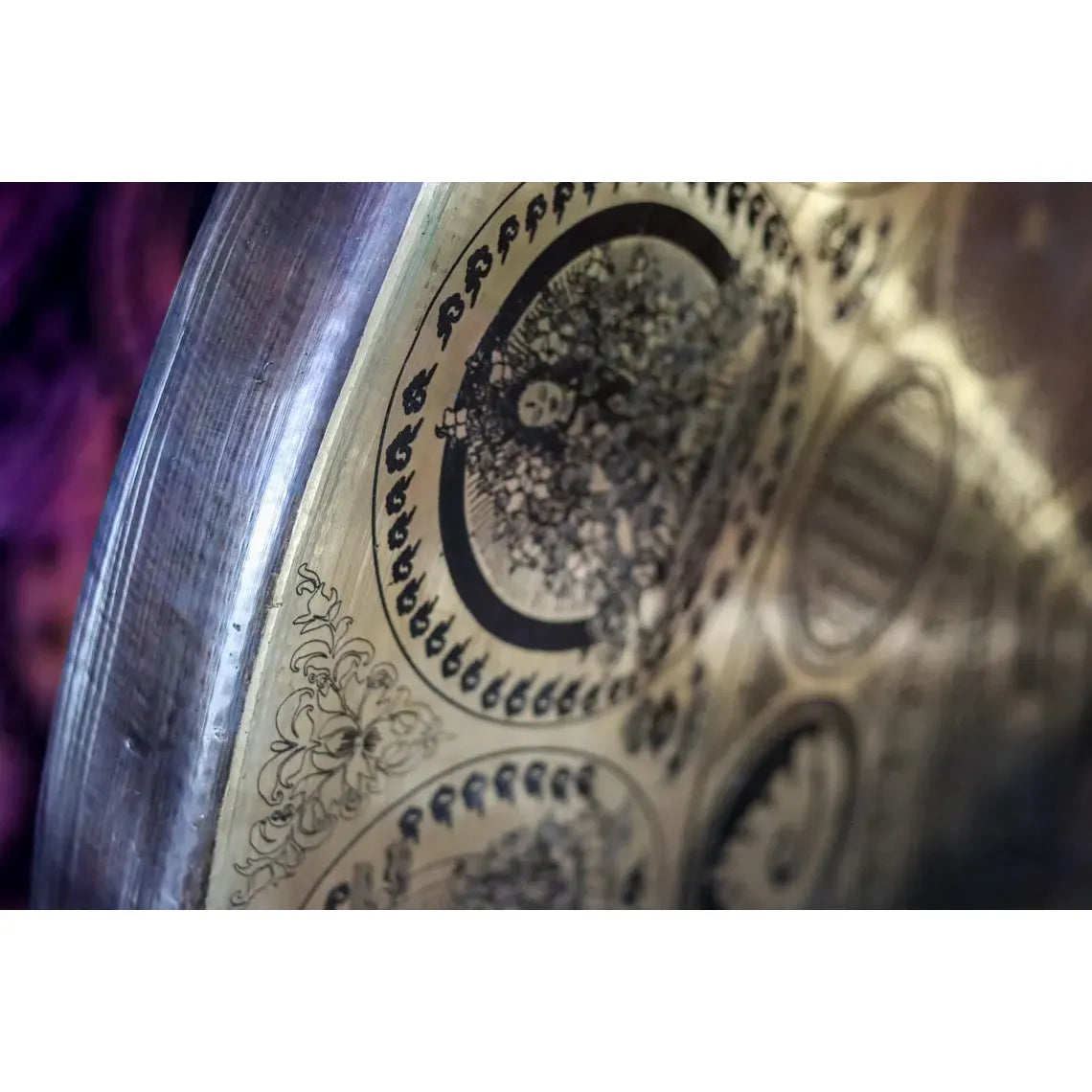Handcrafted Tibetan Deities Carving Gong - Flower of Life Design for Meditation, Yoga & Spiritual Healing | Sacred Sound Instrument for Home Decor & Energy Cleansing