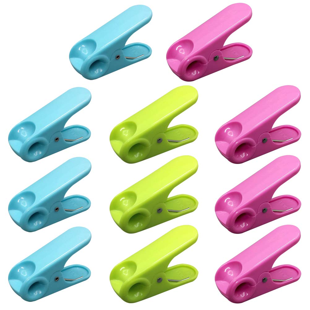 DOITOOL 10Pcs ABS Plastic Clothespins - Strong Pinch Clamp Clips for Laundry, Food Sealing, Snack Bags | Home, Kitchen & Office Organization (Assorted Colors) - Perfect for Drying Clothes, Sealing Chips & Organizing Small Items