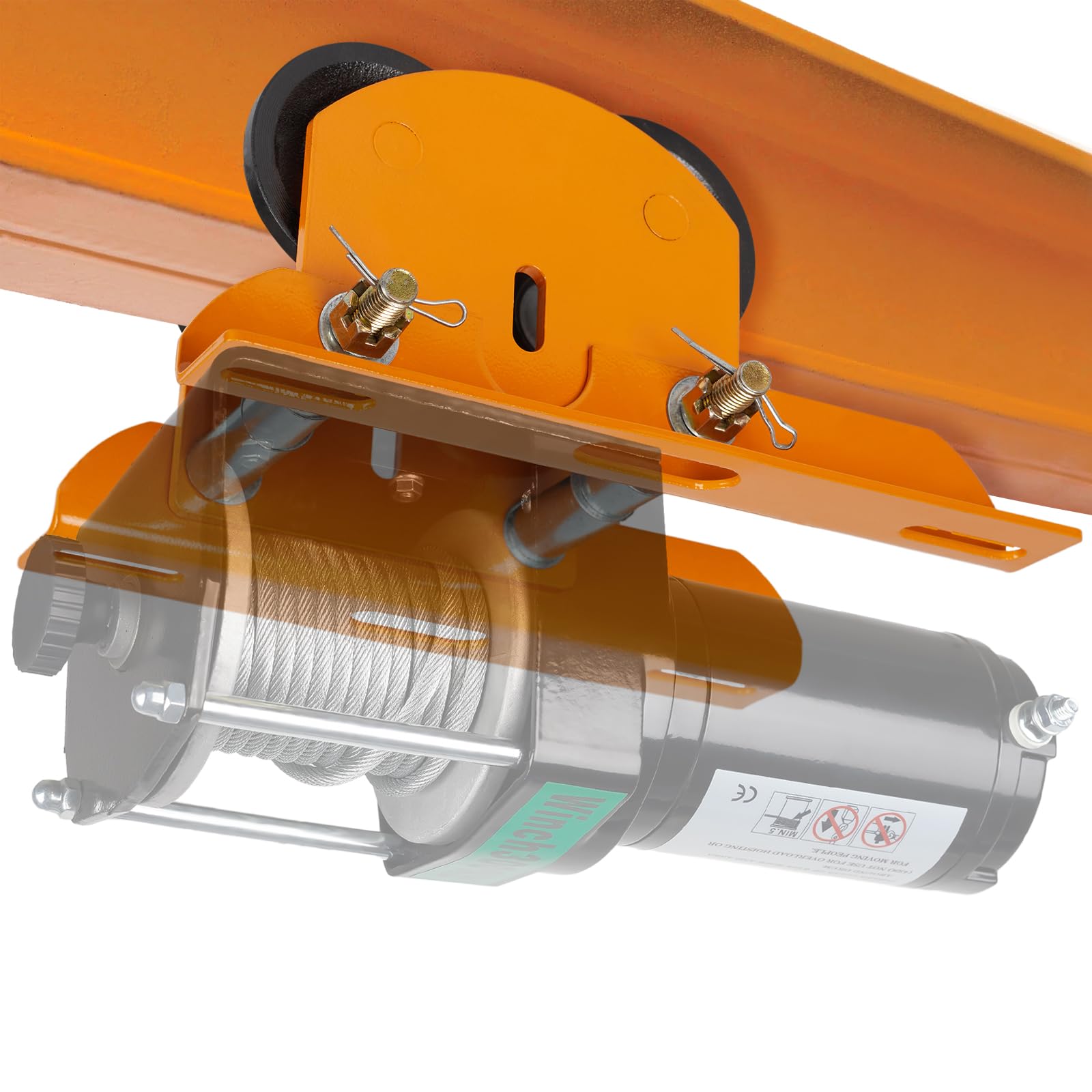 Heavy Duty 1/2 Ton I-Beam Trolley for Electric Hoist - Dual Track Rollers, Adjustable Flange & Push Geared Wheels - Wide Flange Overhead Crane System (0.5 Ton Capacity) - Perfect for Warehouses, Construction Sites & Industrial Lifting Operations