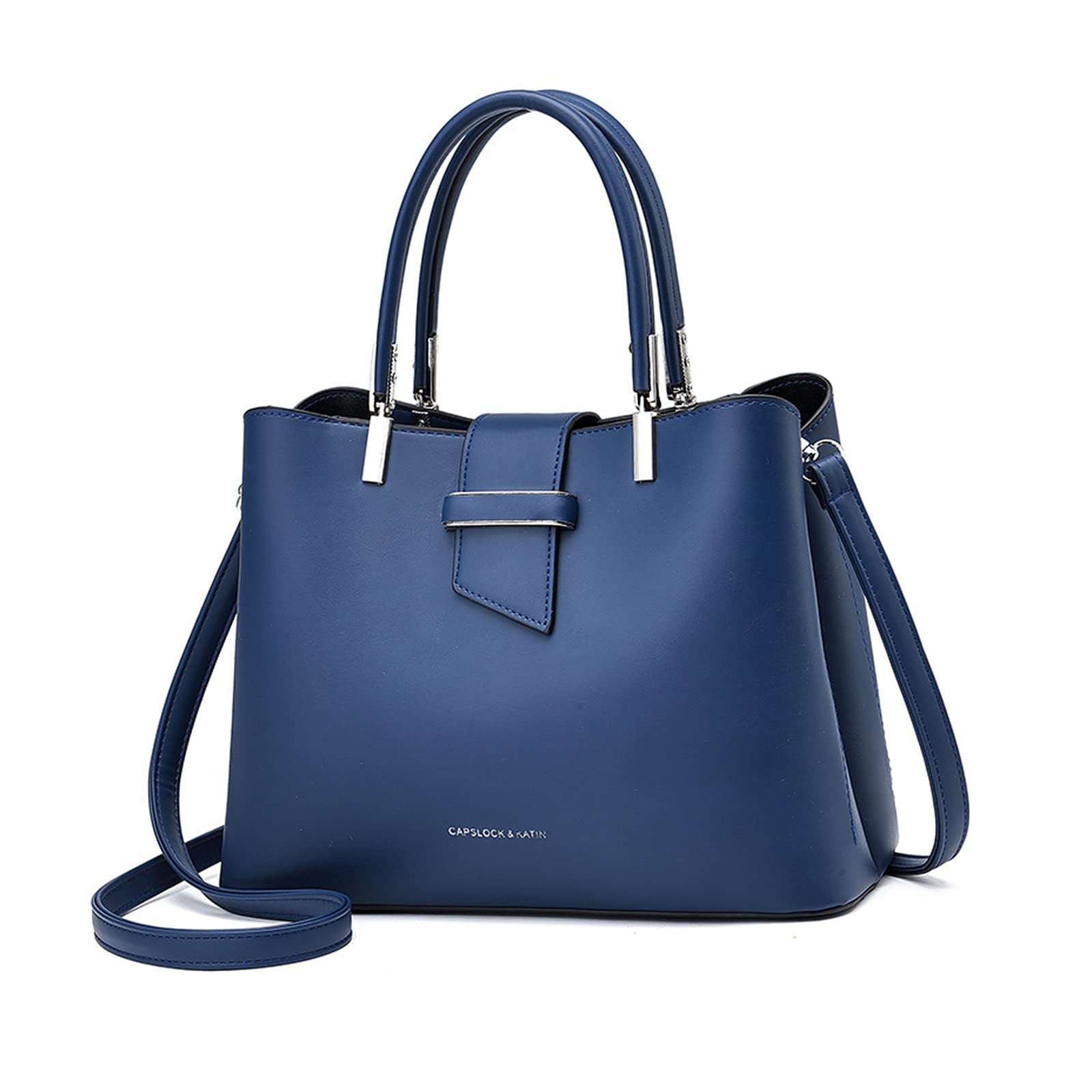 PORRASSO Women's Fashion Handbag - PU Leather Top Handle Satchel, Crossbody Shoulder Tote Purse for Ladies (Blue) | Perfect for Work, Travel & Everyday Use