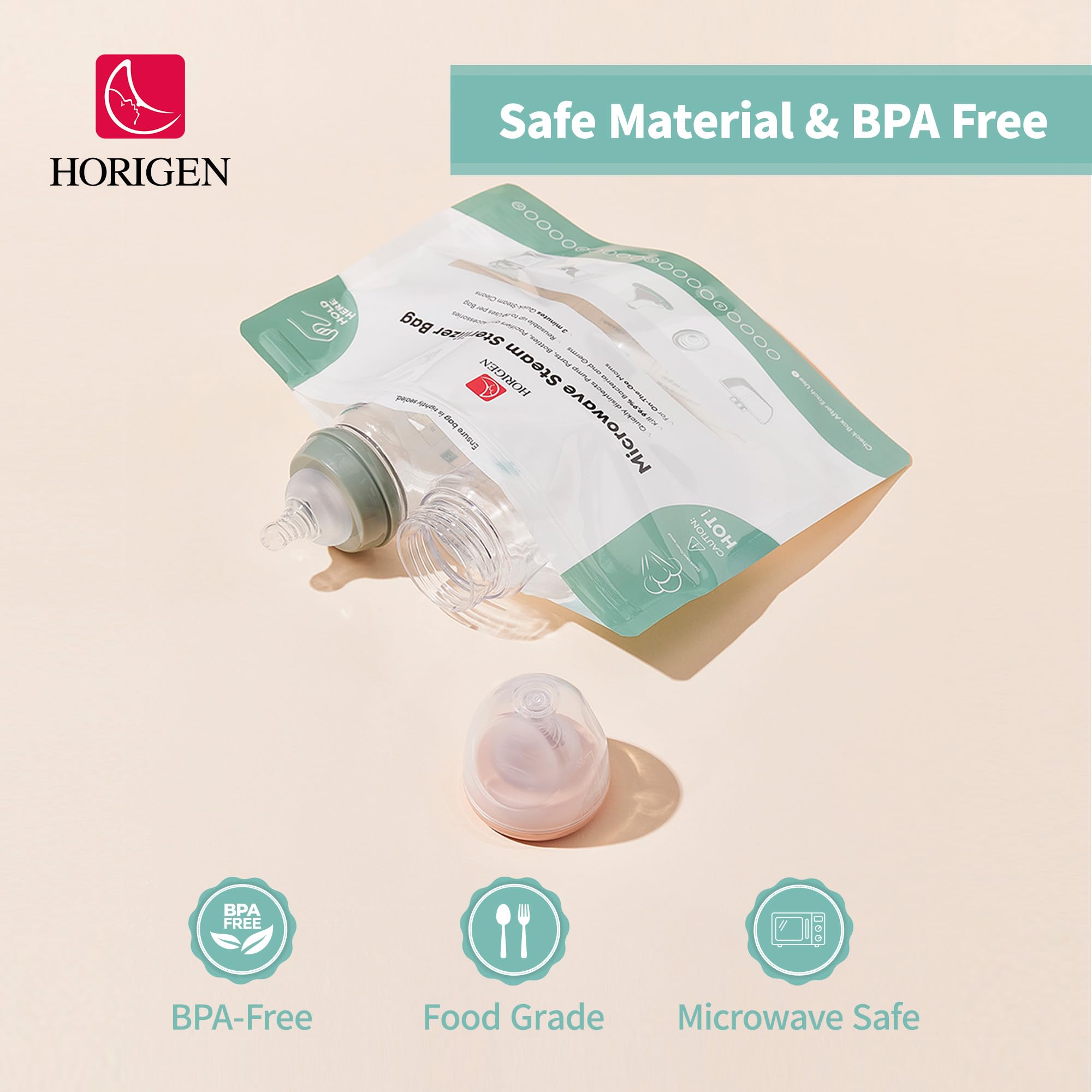 Reusable Microwave Sterilizer Bags for Baby Bottles & Pump Parts - 16 Pack (20 Uses Per Bag) | Portable Steam Cleaning Solution for Travel, Work & Home Use