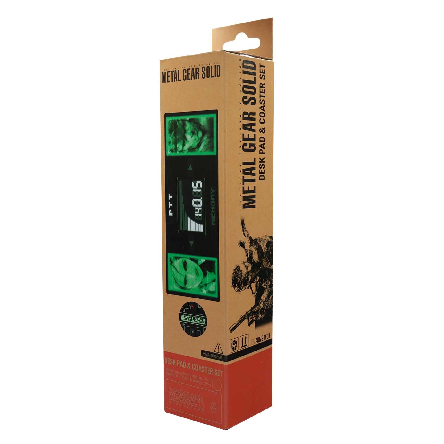Metal Gear Solid XL Gaming Desk Pad & Coaster Set - Premium Mouse Pad & Drink Holders for PC Gamers & Office Workstations