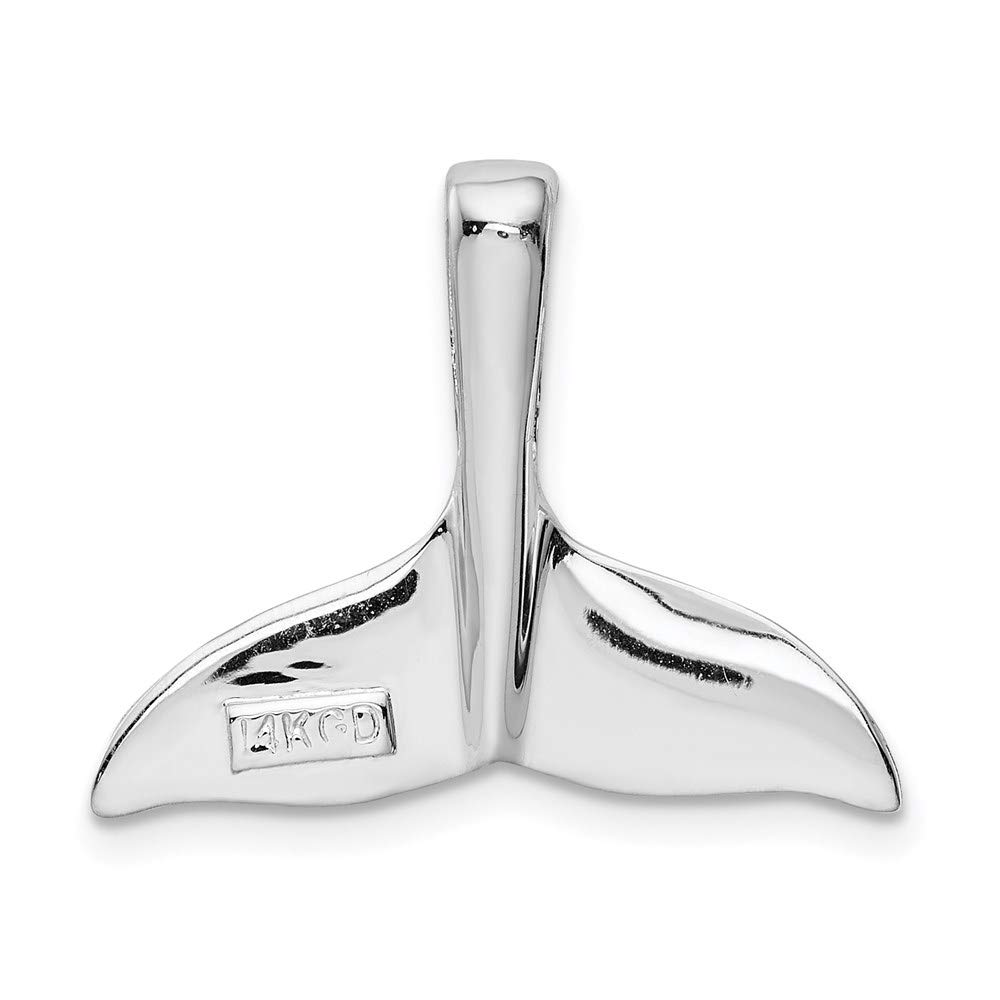 14k White Gold Whale Tail Slide - Elegant Black Bow for Jewelry Lovers