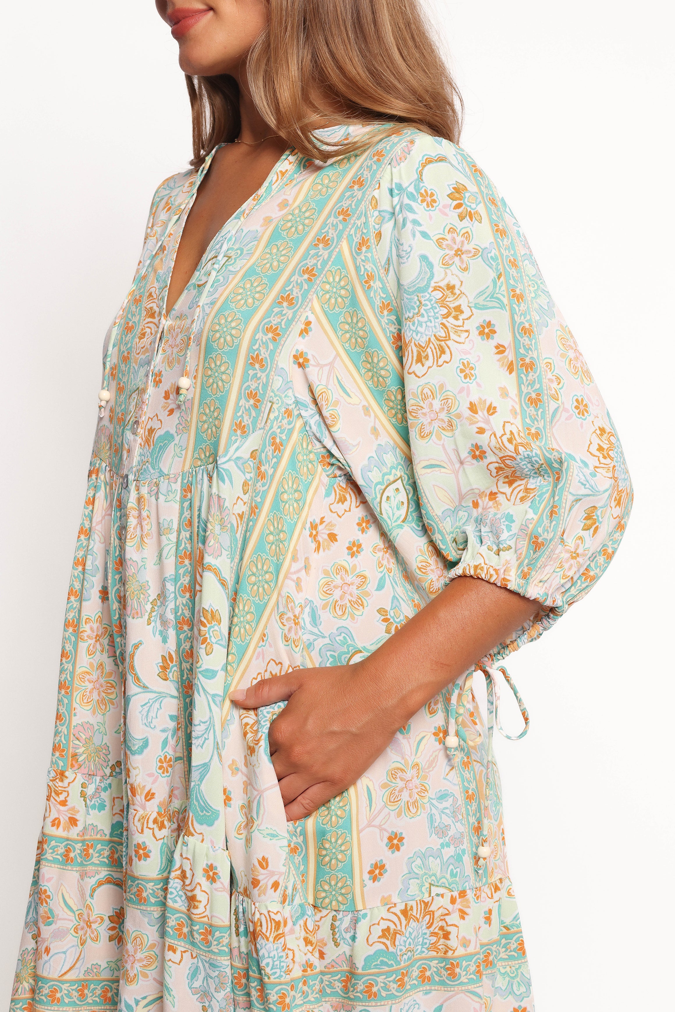 Arden Mini Dress - Green Multi Color Floral Print, Women's Casual Summer Dress for Beach, Party & Vacation