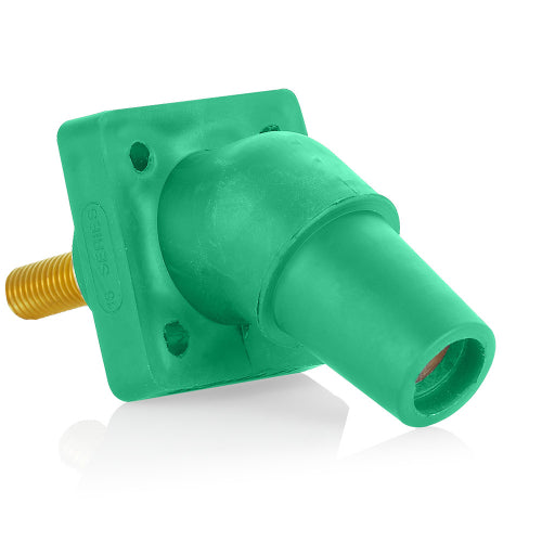 Leviton 45 Degree Series 16 Panel Mount Camlocks - Threaded Post for #2-4/0 AWG - Ideal for Industrial Electrical Panels & Power Distribution Systems