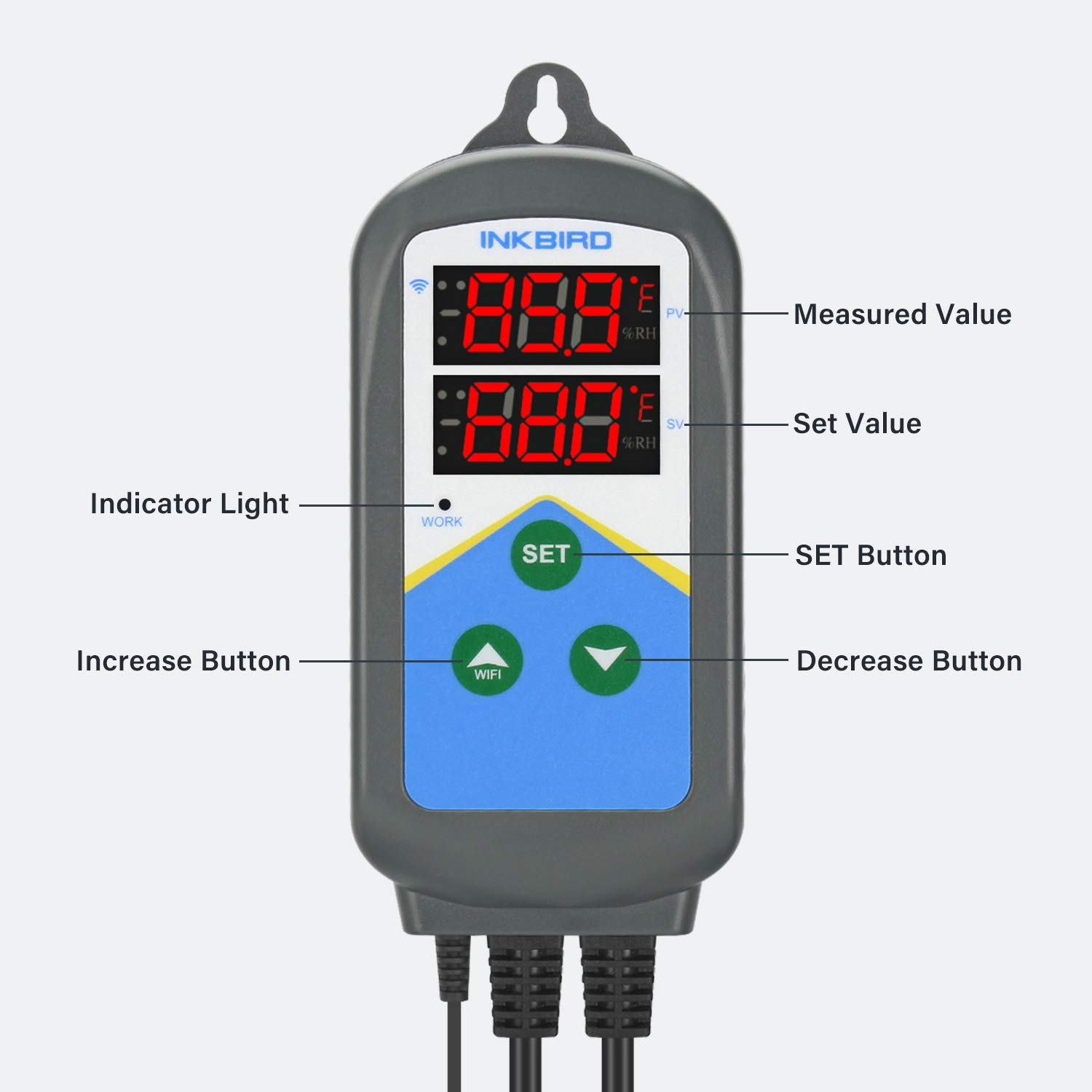 Inkbird ITC-306T WiFi Temperature Controller - 1200W 10A Smart Thermostat for Reptile Heat Lamp, Heat Mat & Home Brewing Fermentation | Remote Monitoring & Precise Temperature Control for Terrariums, Greenhouses & Home Brewing Kits