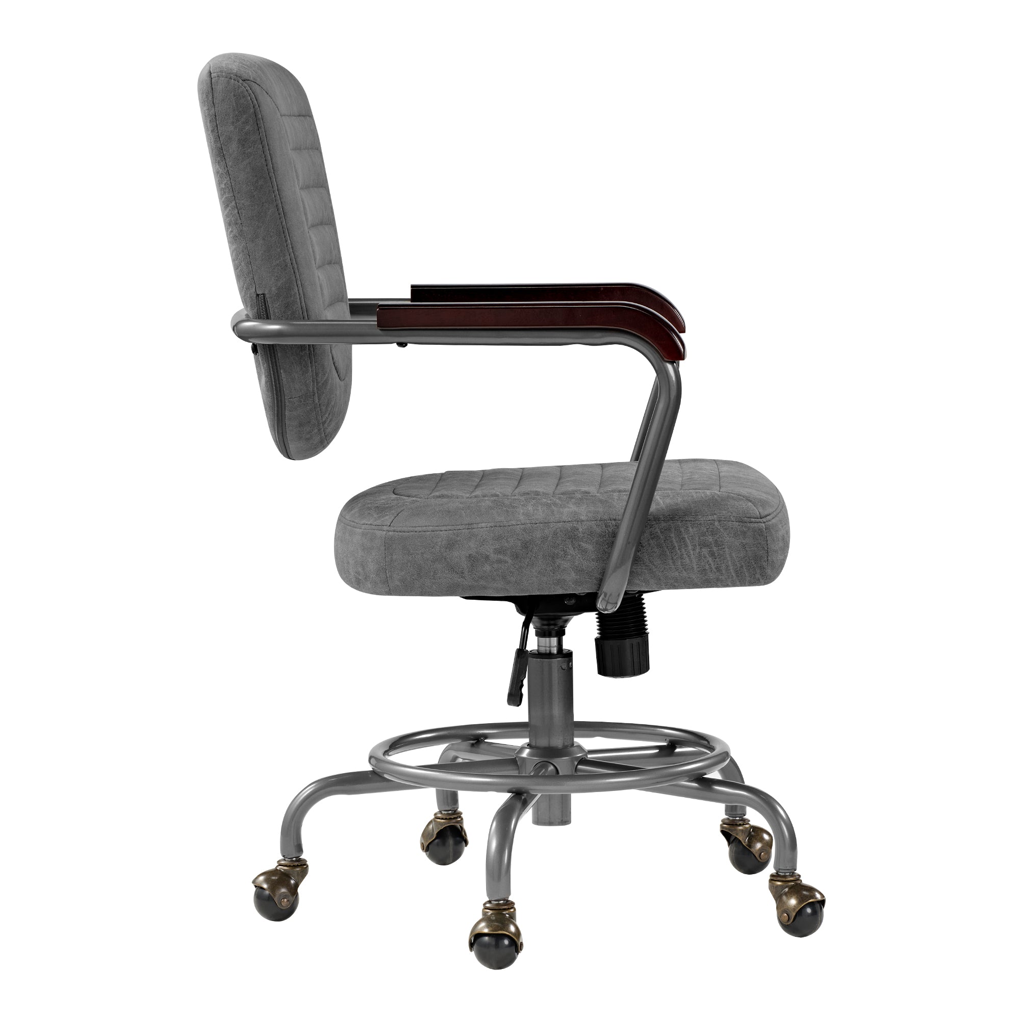 Cole Solid Wood Arm Task Office Chair - Ergonomic Home Office Desk Chair for Comfortable Work & Study - Perfect for Small Spaces & Modern Workspaces