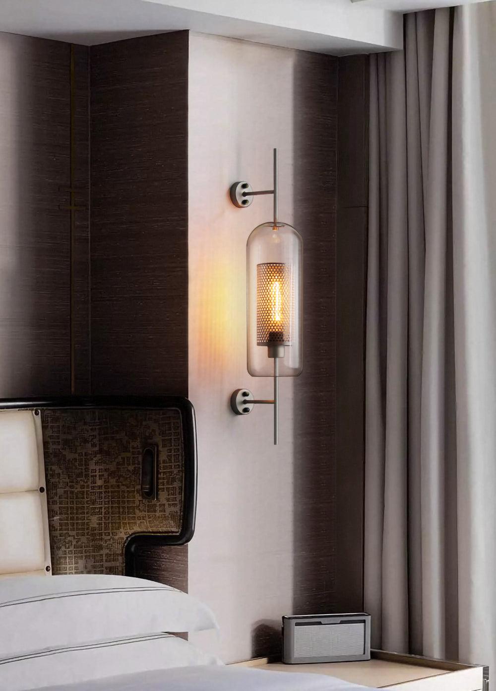 Chiswick Modern Glass Wall Light Fixture - Sleek Indoor/Outdoor Sconce for Living Room, Bedroom, or Patio Lighting