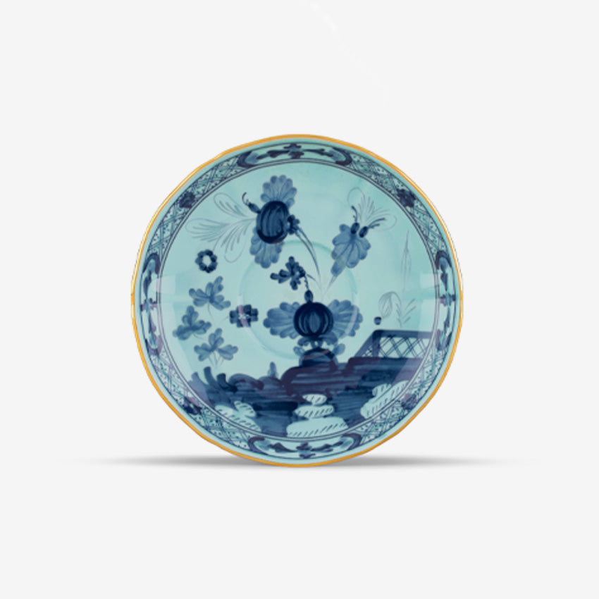 Ginori 1735 Oriente Italiano Iris Tea Saucer - Elegant Floral Design Fine Porcelain for Afternoon Tea & Formal Dining