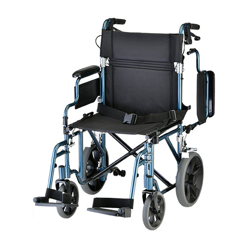 NOVA 352 Transport Wheelchair with 12 Wheels & Flip-Up Armrests - Lightweight Folding Mobility Chair for Seniors, Patients & Airport Travel - Indoor & Outdoor Use