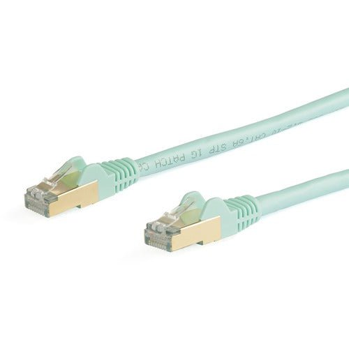 5m CAT6a Ethernet Cable - Aqua Color, RJ45 Snagless Connectors, Shielded Twisted Pair (STP) Network Cord with Pure Copper Wire - High-Speed Internet & Gaming, Home Office & Server Room Use (6ASPAT5MAQ)