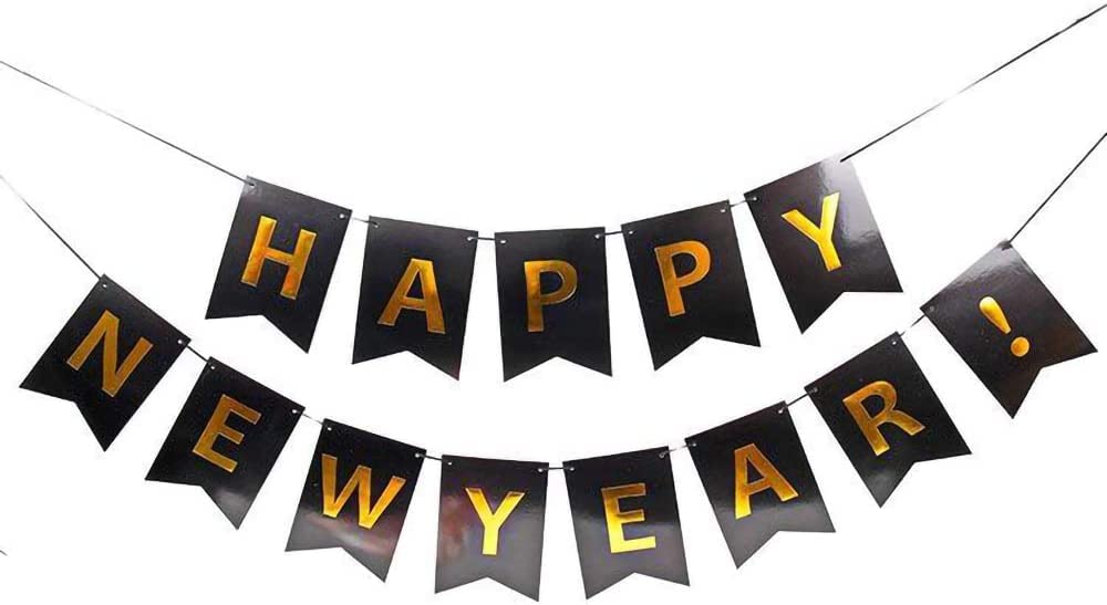 Happy New Year Banner by The Dreidel Company - Single Decorative Sign for Jewish Holidays, Hanukkah Party Decorations & New Year Celebrations