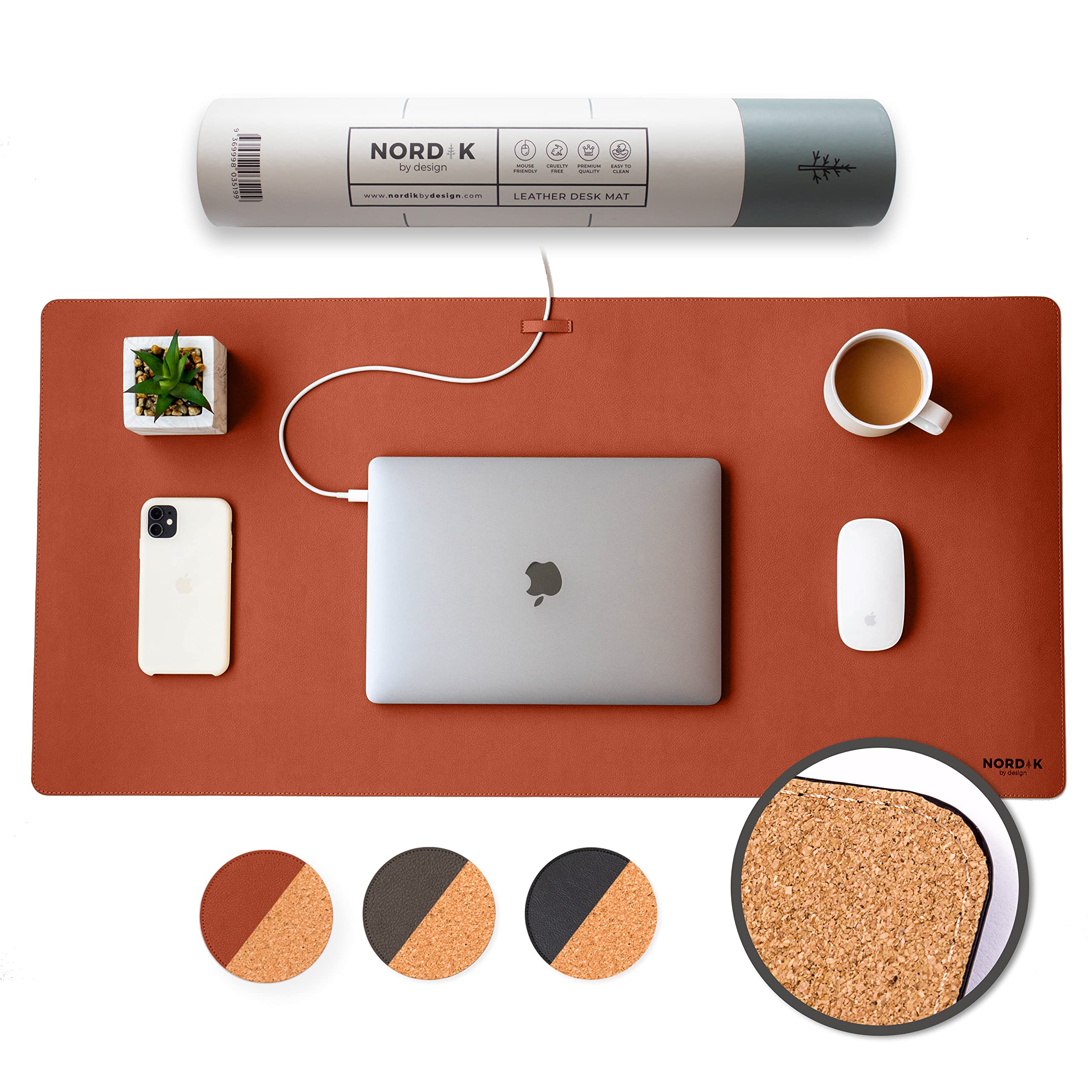 Premium Cork Leather Desk Mat - 35