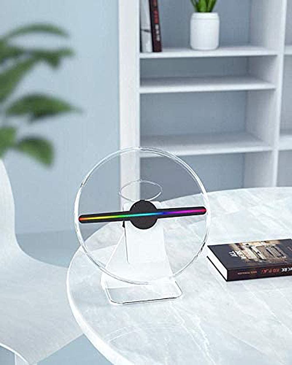 3D Holographic LED Fan - 30cm Hologram Advertising Display with LCD Technology for Stores, Events & Trade Shows (White) - Perfect for Retail Marketing, Product Launches & Brand Promotion