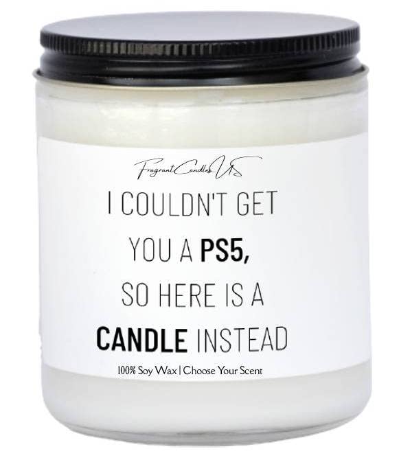 PS5 Scented Candle - Funny Gamer Gift for Valentine's Day, Birthday & Pranks | Playstation 5 Novelty Candle That Smells Like You're Not Getting One | Perfect Gift for Gamers, Sons & Playstation Lovers | Great for Gaming Rooms, Parties & Gag Gifts