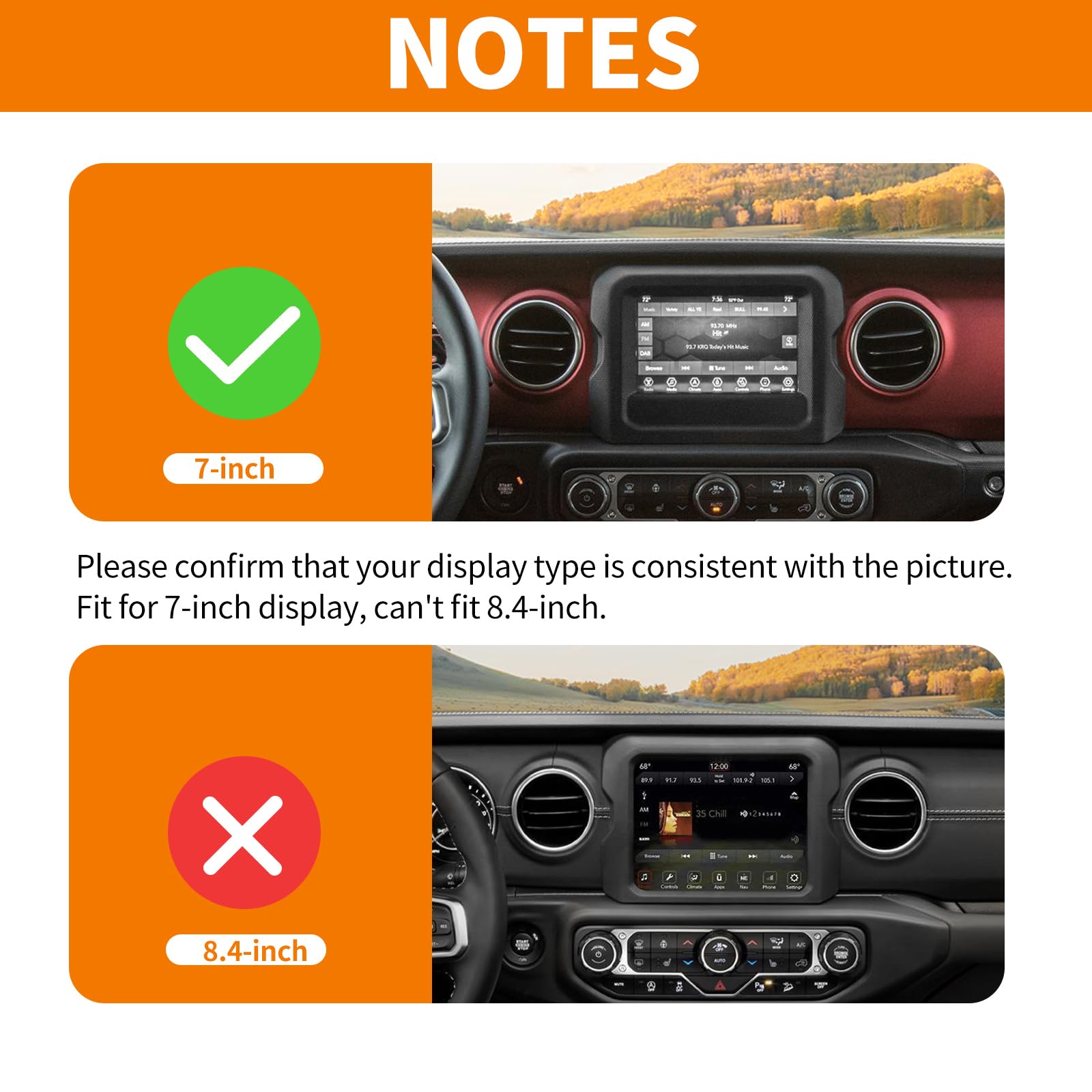 Red Carbon Fiber Center Console Display Panel Frame Trim Cover for Jeep Wrangler JL/JLU & Gladiator JT (2018-2023) - 7 Inch Interior Accessories - Perfect for Off-Road Adventures & Interior Upgrades