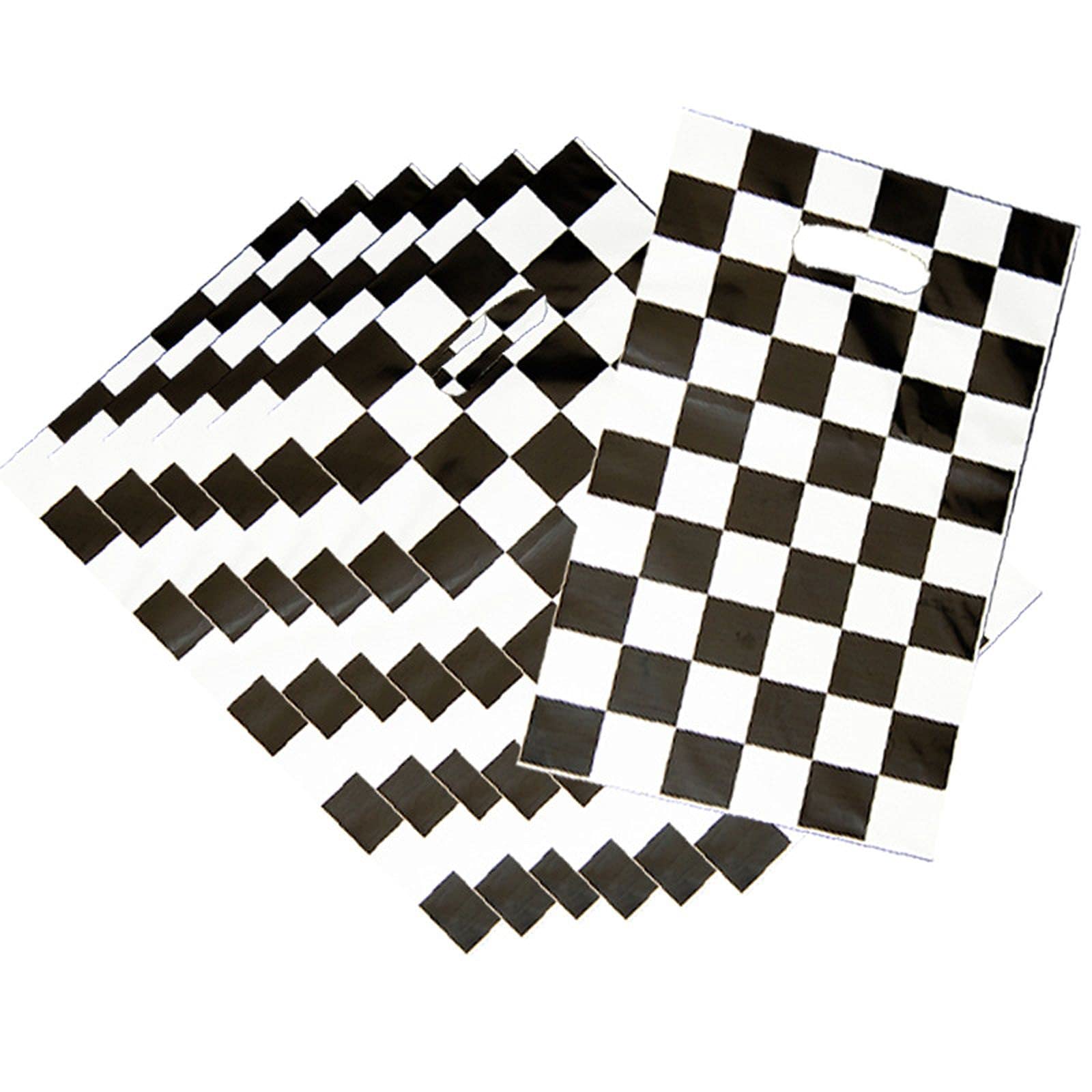 LYT 30 PCS Black and White Checkered Race Car Themed Gift Bags - Birthday Party Supplies for Kids, Race Car Theme Party Favors - Perfect for Kids' Birthday Parties, Baby Showers, and Race Car Themed Events