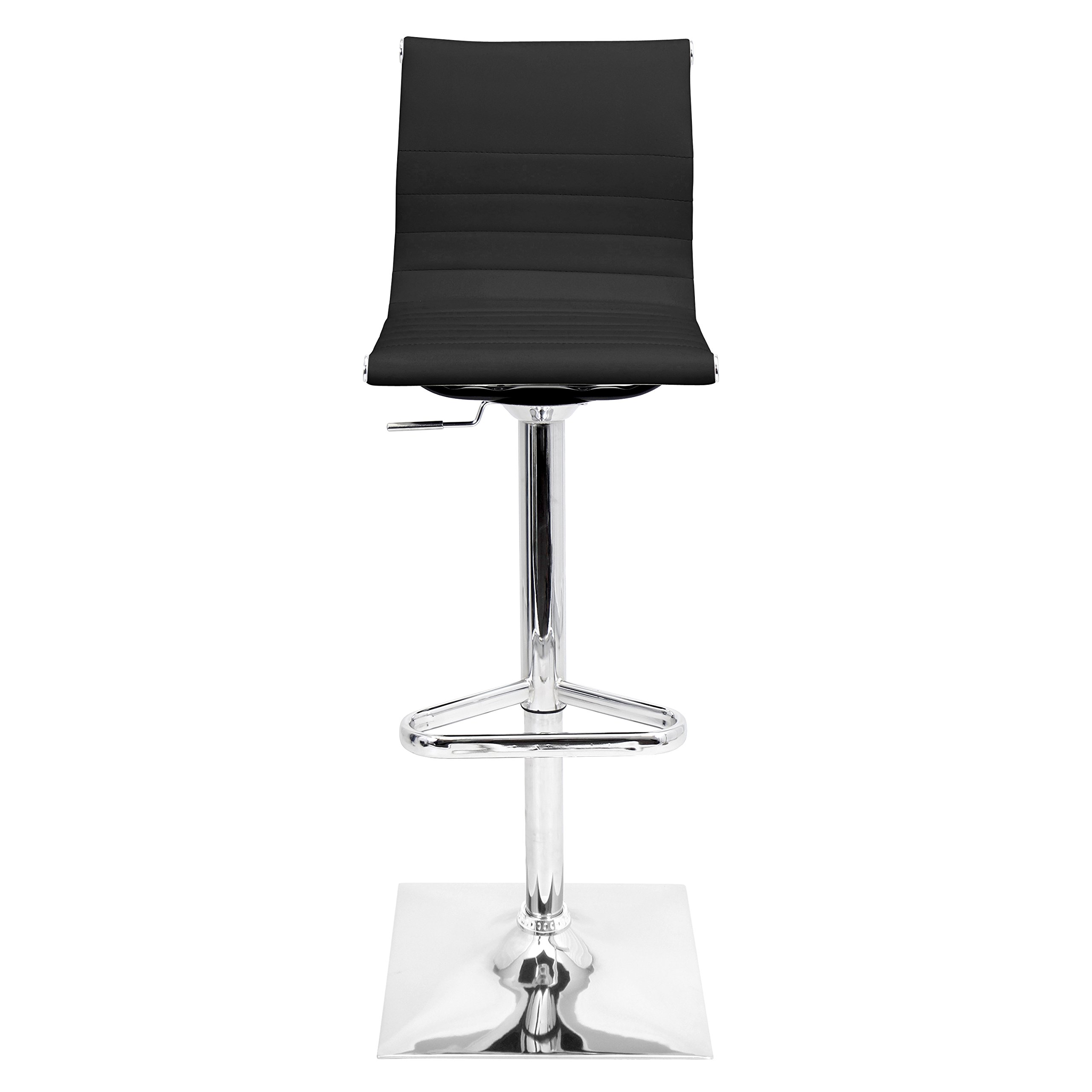 LumiSource Masters Adjustable Bar Stool - Chrome Swivel Bar Chair with Height Adjustment for Kitchen Island, Home Bar & Dining Counter - Modern & Comfortable Seating