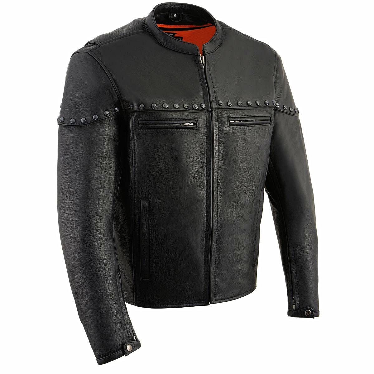 Milwaukee Leather MLM1504 Men's Black Premium Motorcycle Jacket - 