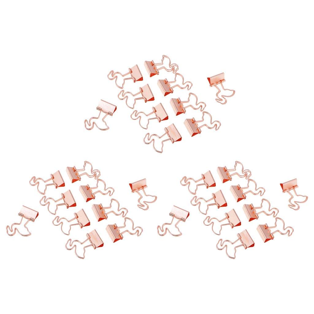 30 Pack Cute Flamingo Metal Foldback Binder Clips - Colorful Stationery Paper Clamps for Office, School, Home & Kitchen Organization - Perfect for Document Filing, Recipe Cards & Bulletin Boards