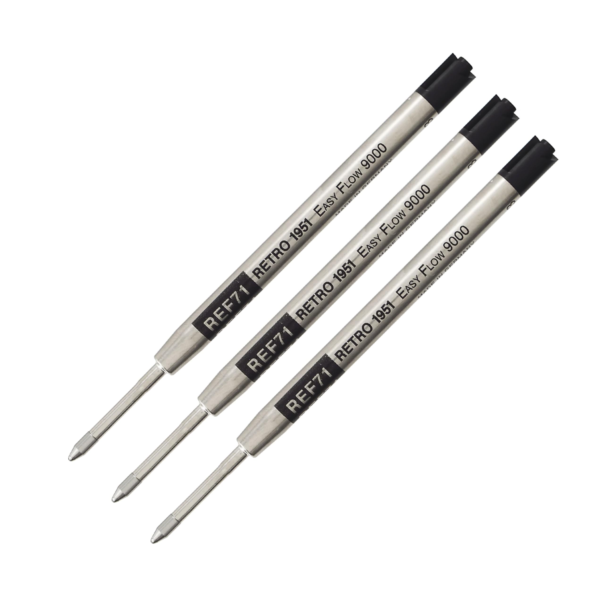 Easy Flow 9000 Ballpoint Refills - Black Ink 3-Pack | German Engineered Smooth Writing | Compatible with Tornado Pens | Perfect for Office, School & Everyday Use