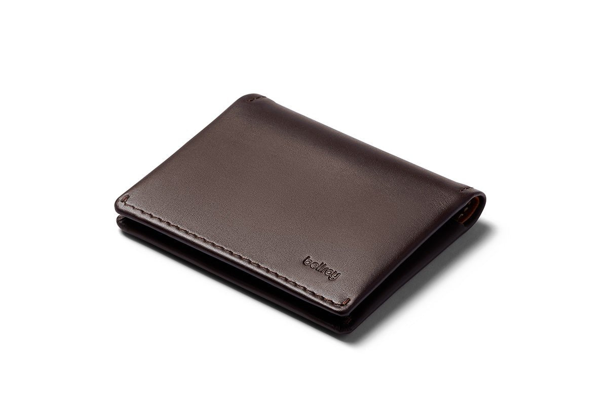 BELLROY Note Sleeve Bi-Fold Wallet in Java Brown Leather - Slim RFID Blocking Minimalist Wallet for Men & Women - Perfect for Everyday Carry, Travel & Business Use
